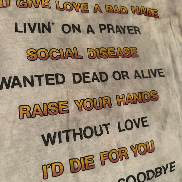 VTG 80’s Bon Jovi “Let It Rock” Single Stitch Shirt, Size: X/Large - Picture 8 of 8